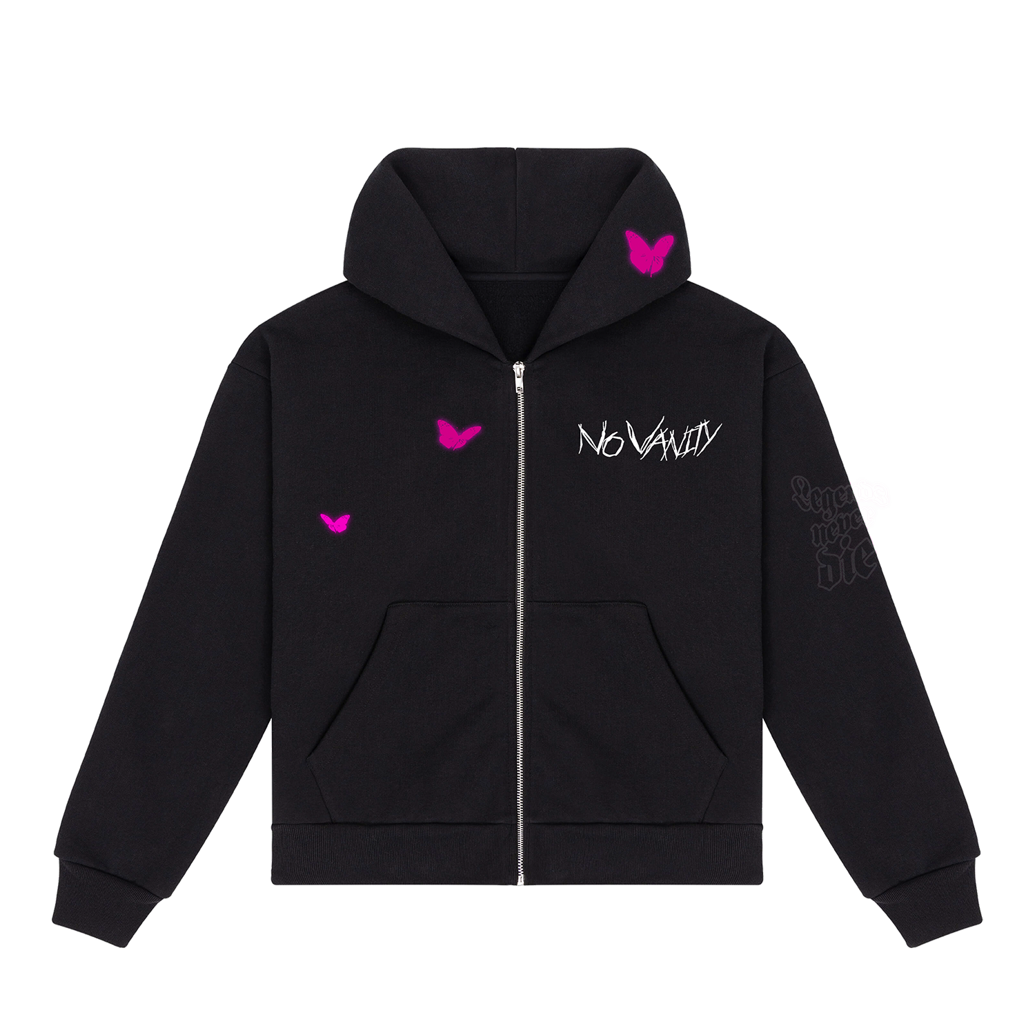 NO VANITY ZIP HOODIE BLACK