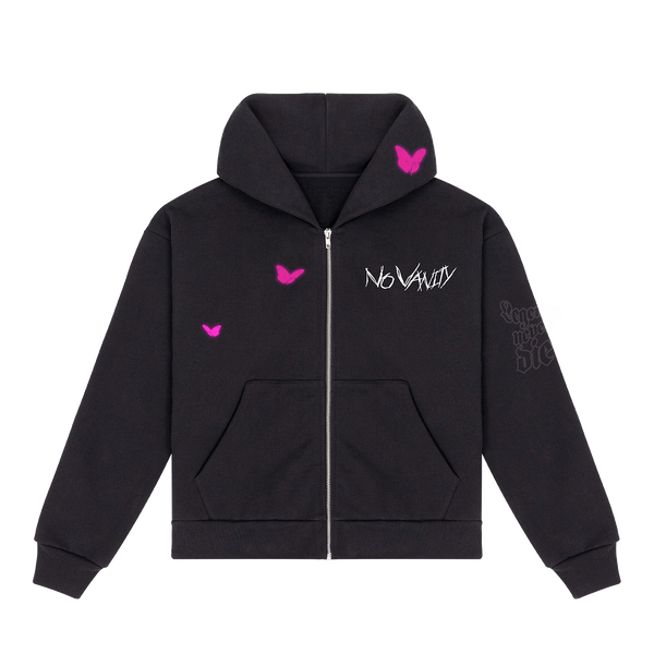 NO VANITY ZIP HOODIE - BLACK