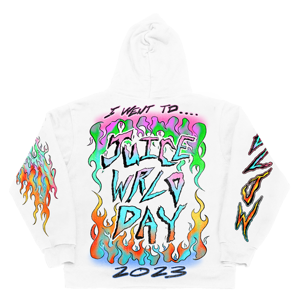 UP IN FLAMES HOODIE WHITE