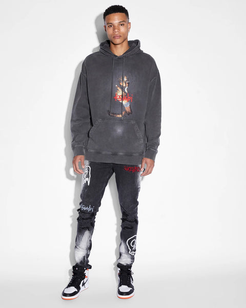 999 WRLD BIGGIE HOODIE FADED BLACK